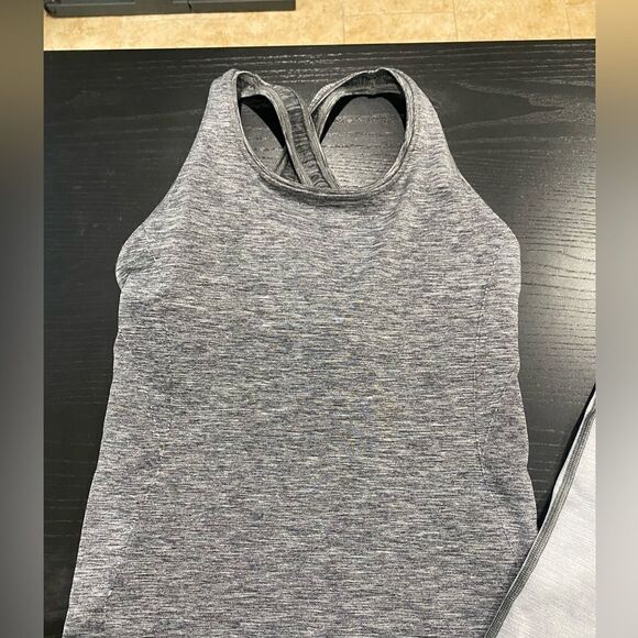 LULULEMON Black White Light Cast Grey Balance & Resist Onesie Workout Bodysuit - Picture 4 of 8